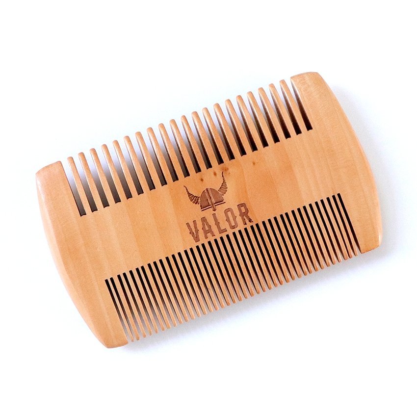 Valor Wooden Beard Comb - Natural